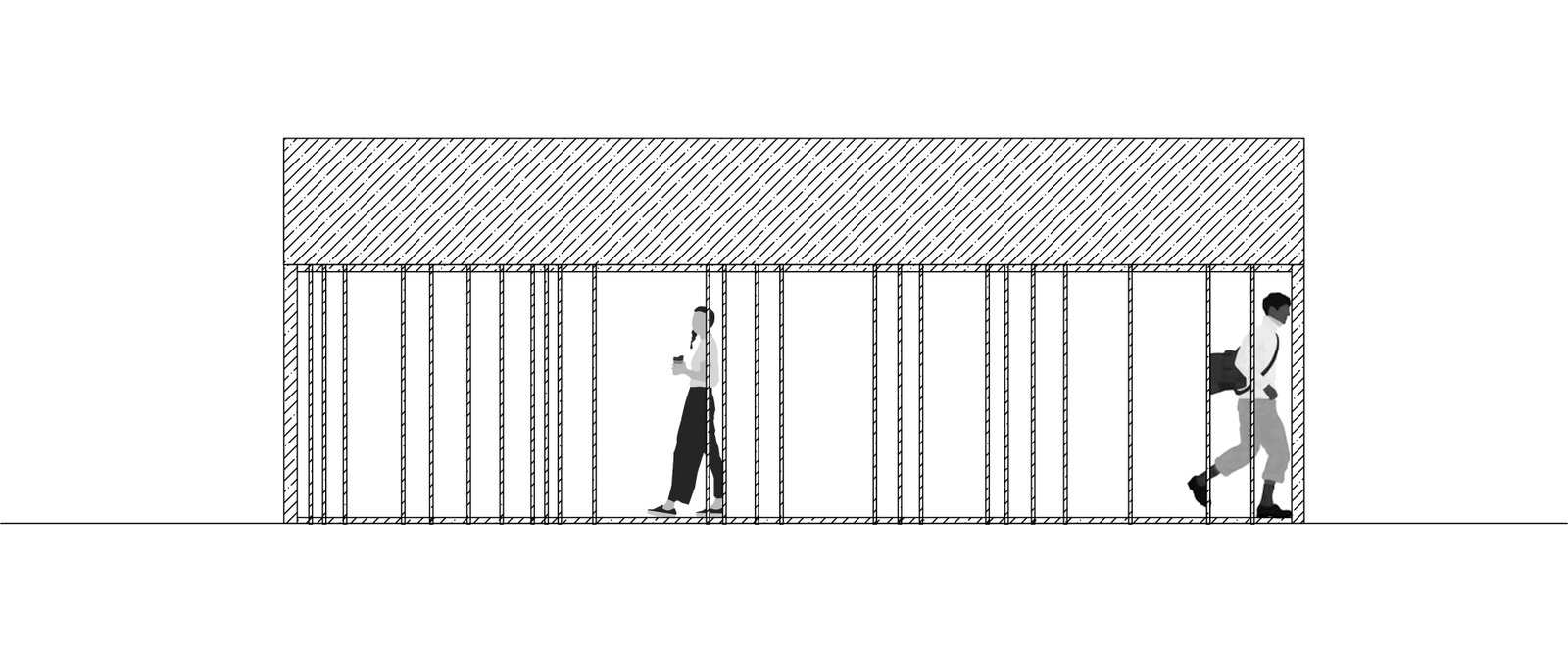 Coupe Pavillon 3 — échelle d'origine 1/50e