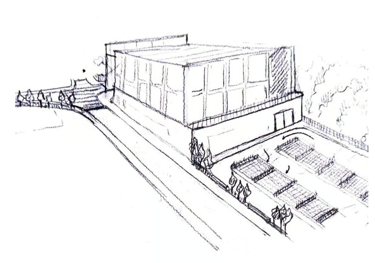 Croquis servant de support à la représentation visuelle finale