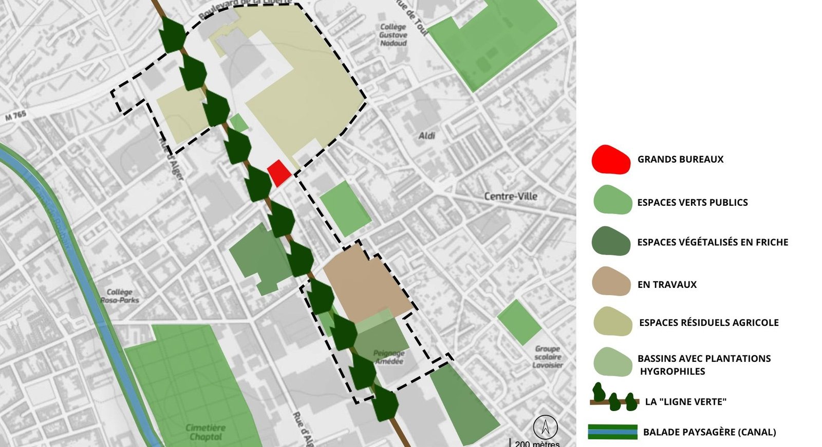 Cartographie du paysage urbain — Dynamique paysagère, échelle du périmètre