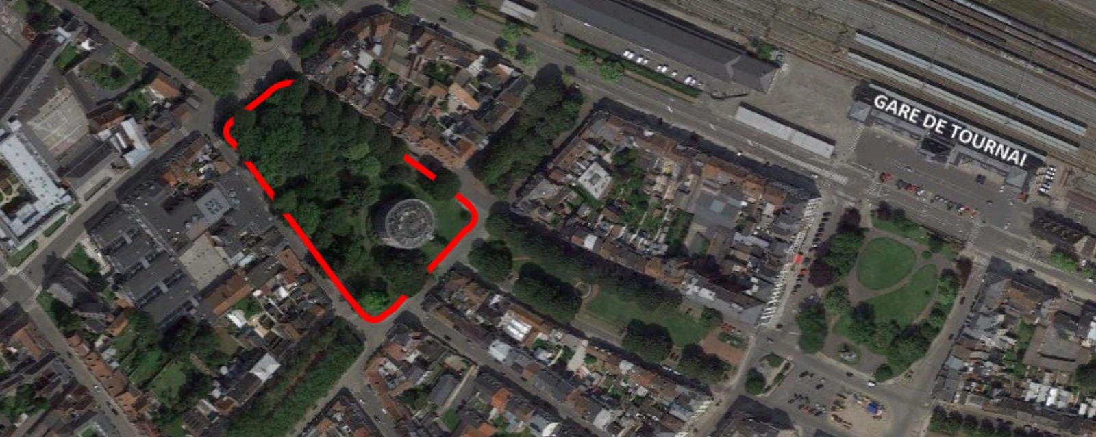 Localisation du site — Parc Henri VIII, Tournai, Belgique