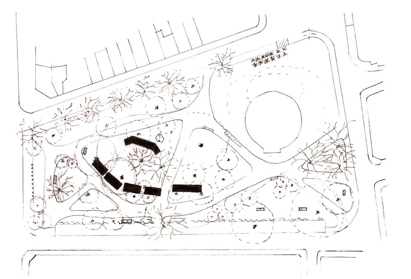 Base plan pour les filtres d'analyse — Échelle d'origine 1/200e (dessin à la main)